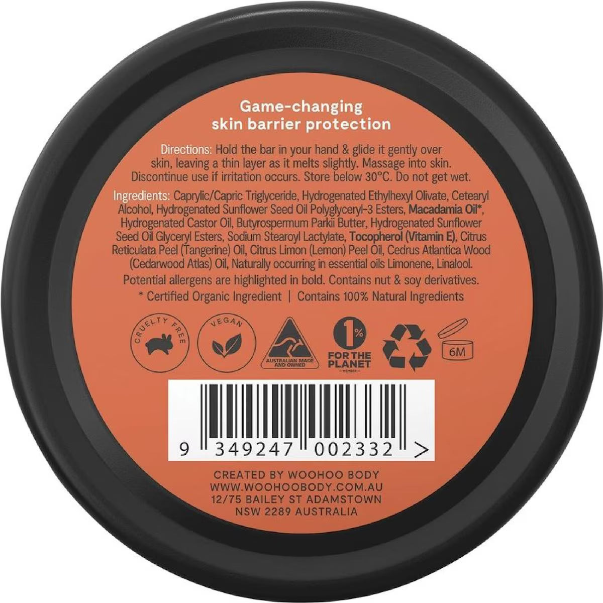 Solid Body Moisturiser For Dry Skin & Tattoo : 70g