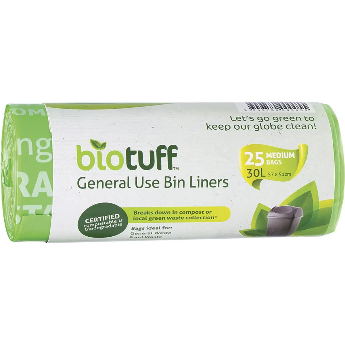 General Use Bin Liners Medium 30L : Roll of 25
