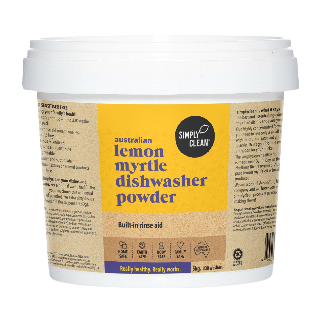 Lemon Myrtle Dishwasher Powder 1 KG / 5 KG / 15 KG