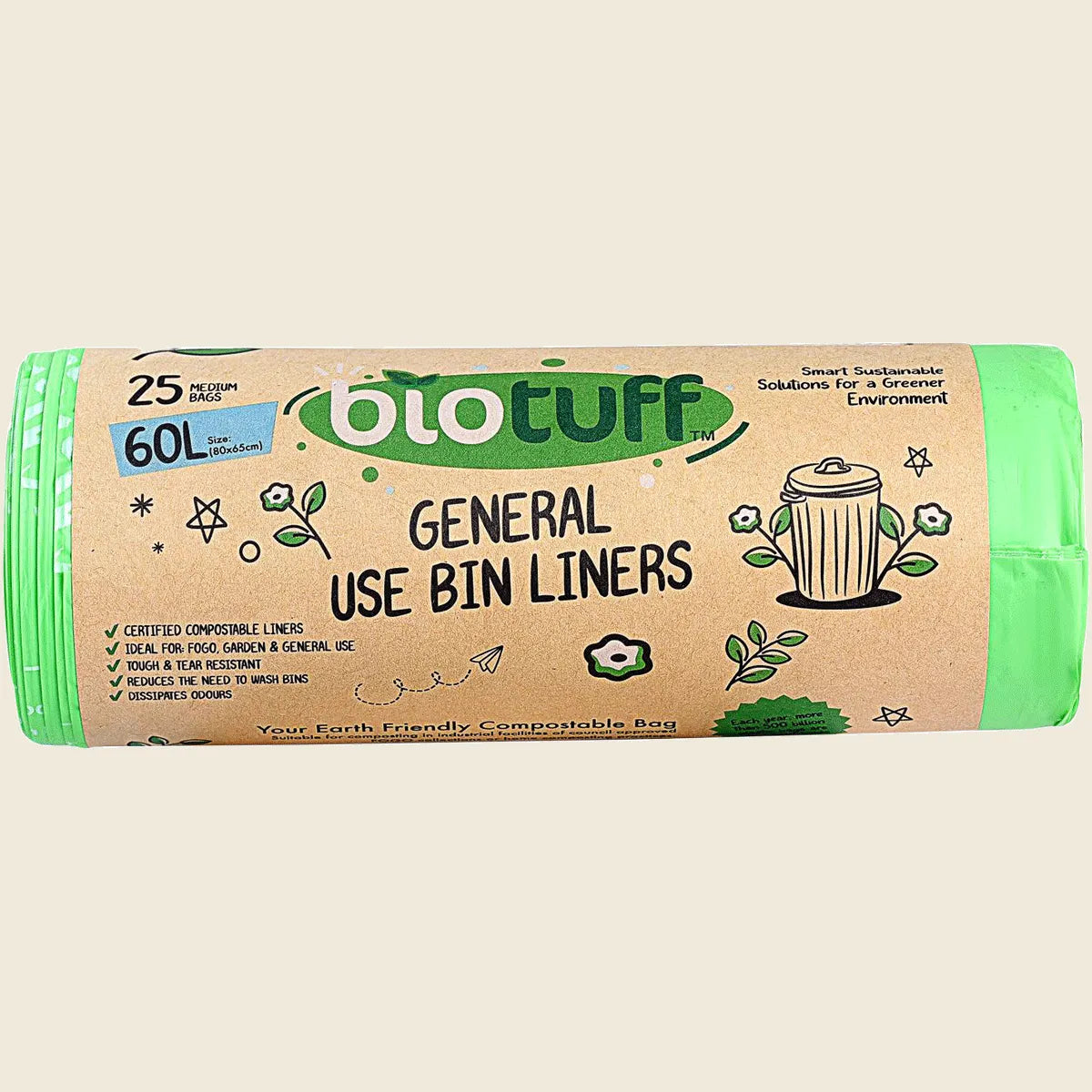 Bin Bags Medium+ (60L) : Roll of 25