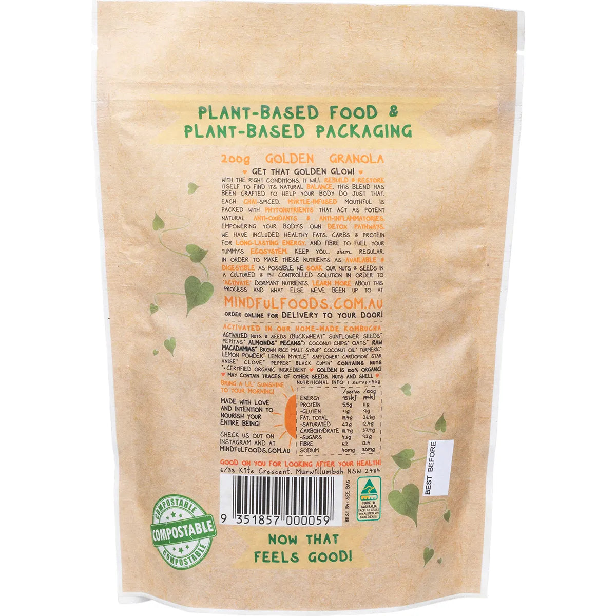 Organic Golden Granola : 200g / 450g (AVAILABLE NOW)