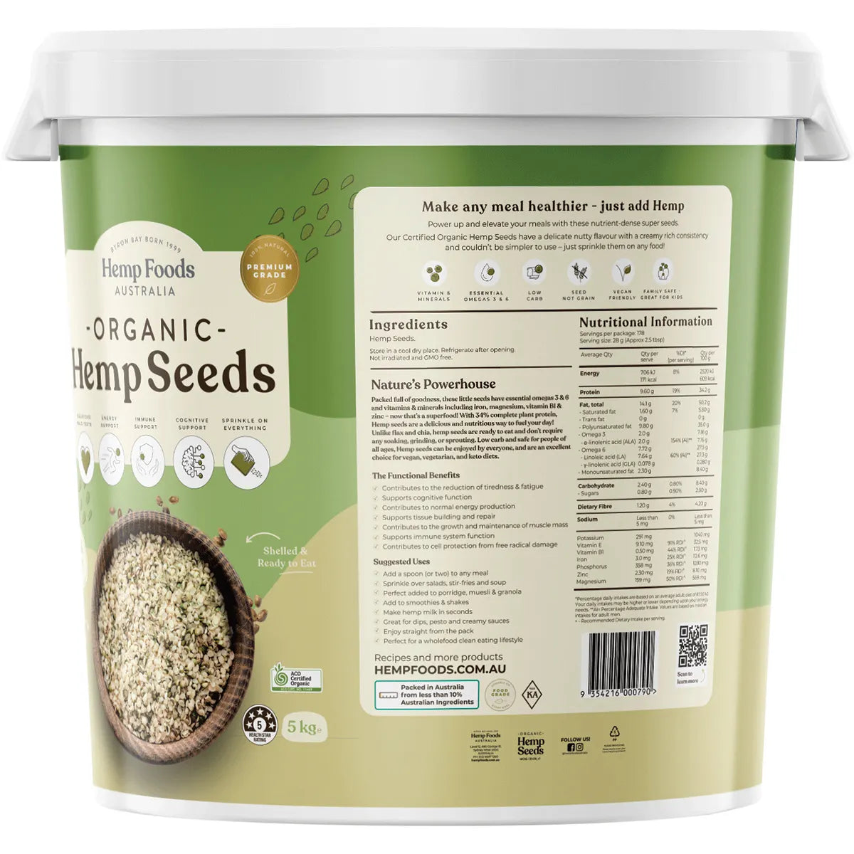 SPECIAL ORDER (5 BUSINESS DAYS) Organic Hemp Seeds : 5 Kg