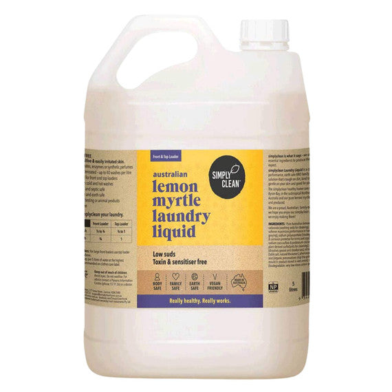 Lemon Myrtle Laundry Liquid (FRONT & TOP) 1 Litre / 5 Litres / 15 Litres