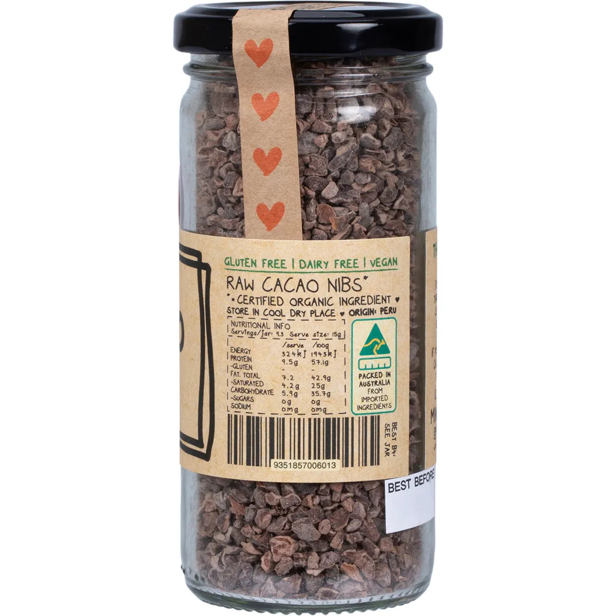 Organic Raw Cacao Nibs : 140g