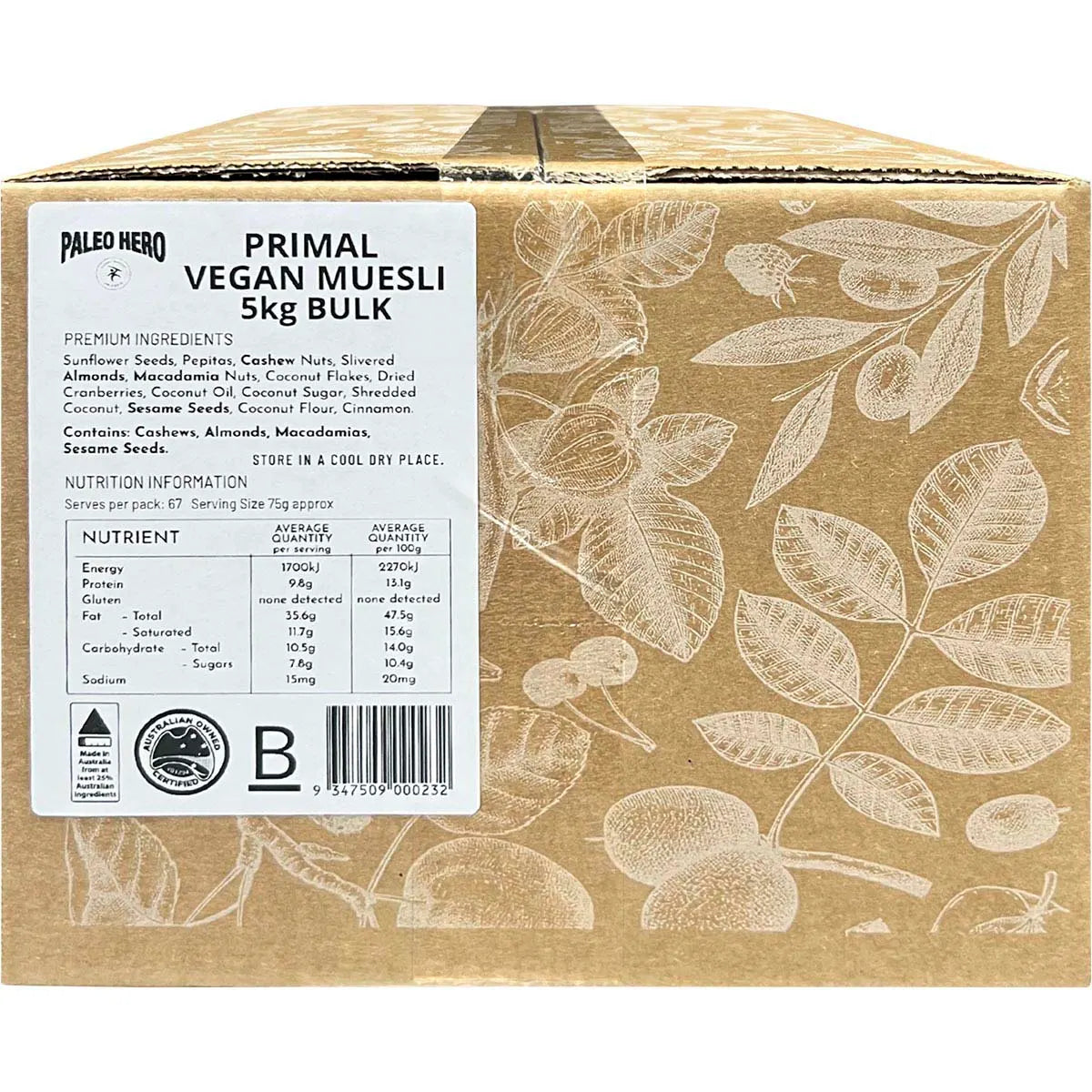 SPECIAL ORDER (5 BUSINESS DAYS) Primal Vegan Muesli : 5kg