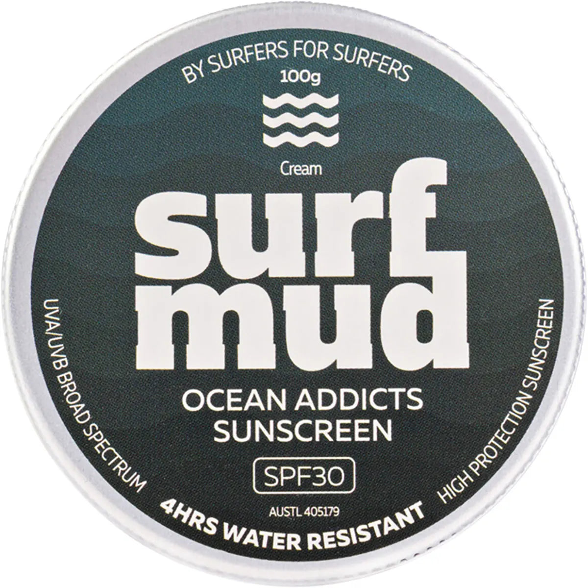 SPF 30 Ocean Addicts Sunscreen : 100g Tin