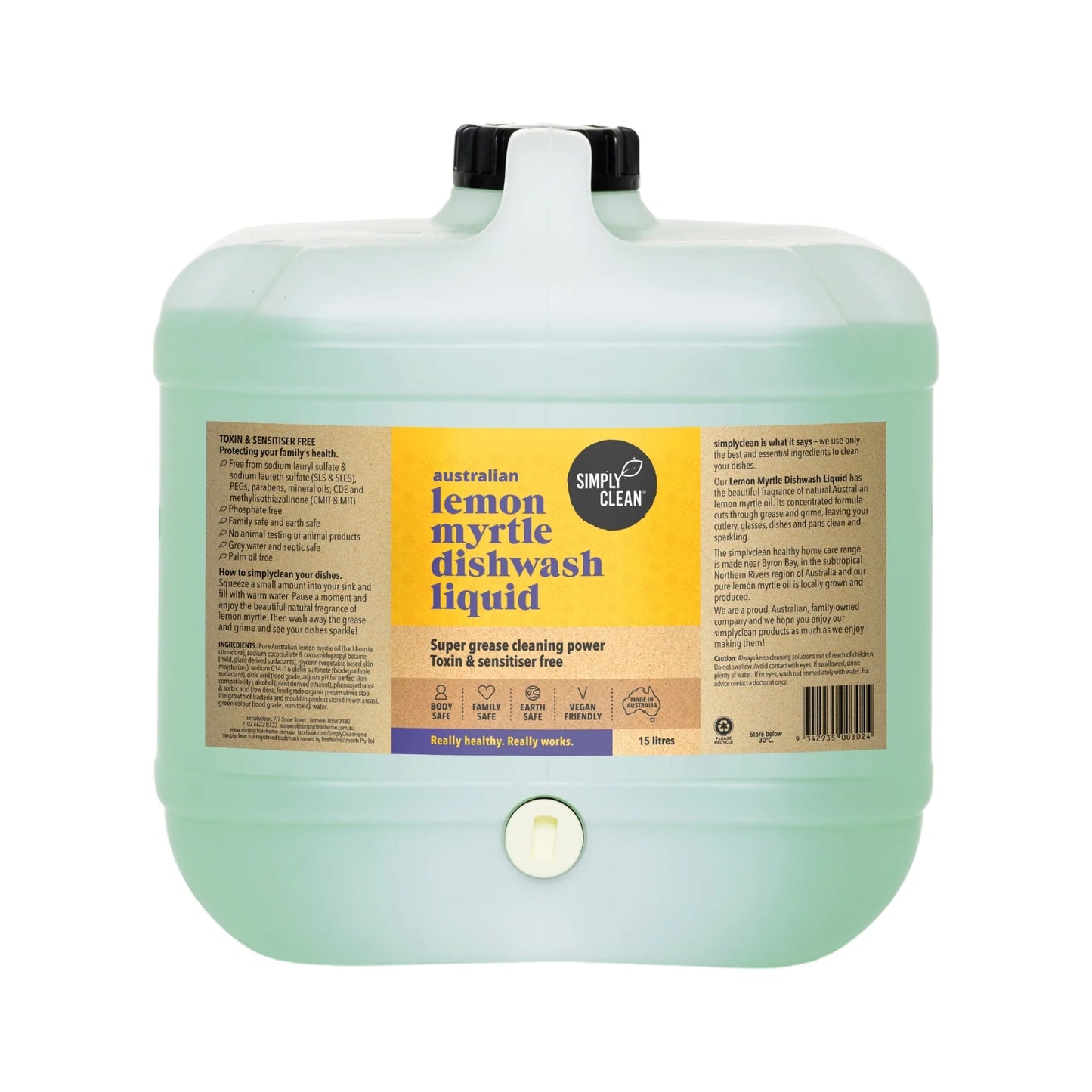 Lemon Myrtle Dishwashing Liquid : 5 Litres / 15 Litres