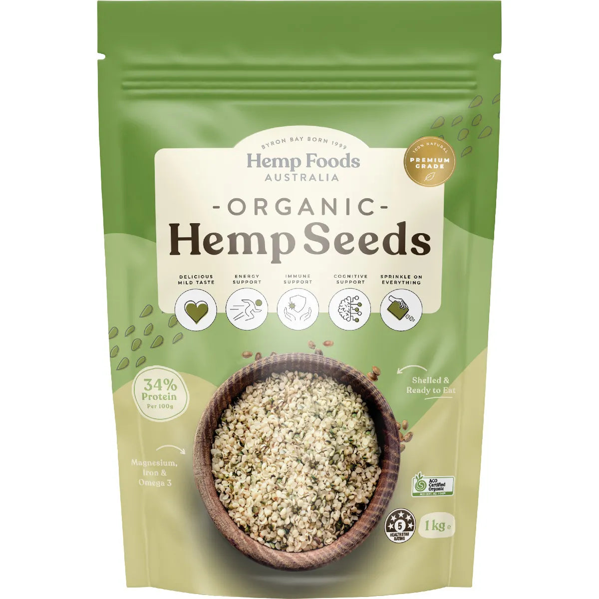 Organic Hemp Seeds Hulled : 1 Kg