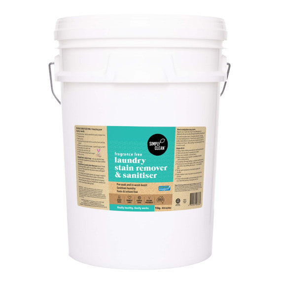 Fragrance Free Laundry Stain Remover and Sanitiser Powder : 15 KG BUCKET/BOX