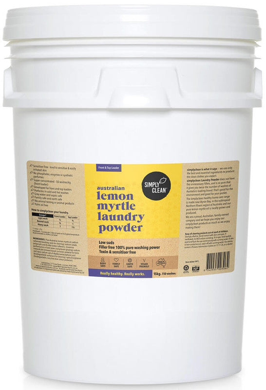 Lemon Myrtle Laundry Powder (FRONT & TOP) 1 KG / 4 KG / 15 KG