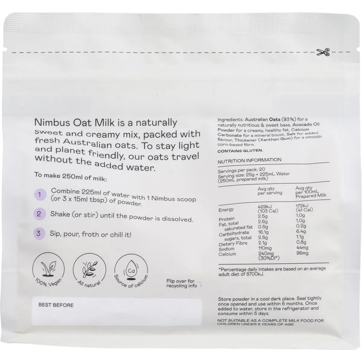 SPECIAL ORDER (5 BUSINESS DAYS) Oat Milk POWDER 500g (Single/Carton of 6)
