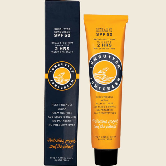 SPF 50 Water Resistant, Reef Safe Sunscreen : 120g TUBE
