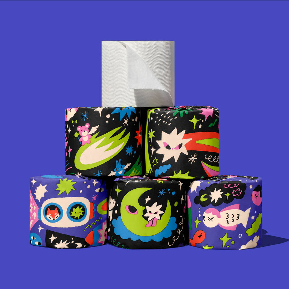 SPECIAL GLOW IN THE DARK Premium Bamboo Toilet Paper : 48 Rolls