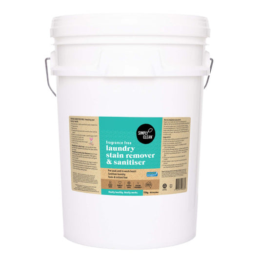 Fragrance Free Laundry Stain Remover and Sanitiser Powder : 15 KG BUCKET/BOX