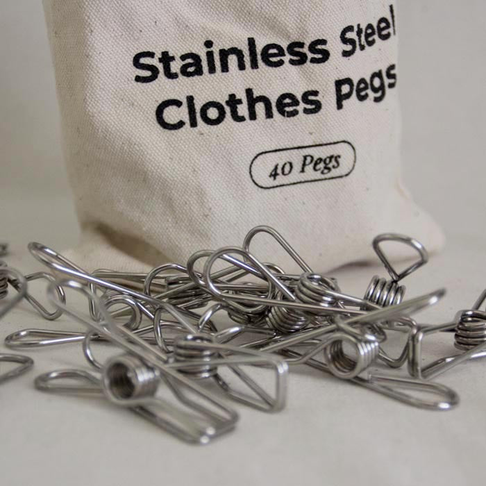 Stainless Steel Clothes Pegs : 40 Pack